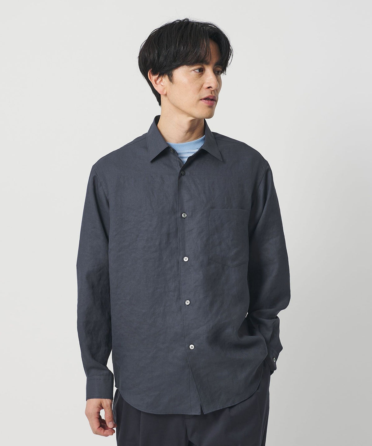 Light Linen-Touch Regular Shirt FORM TAPERED Fit