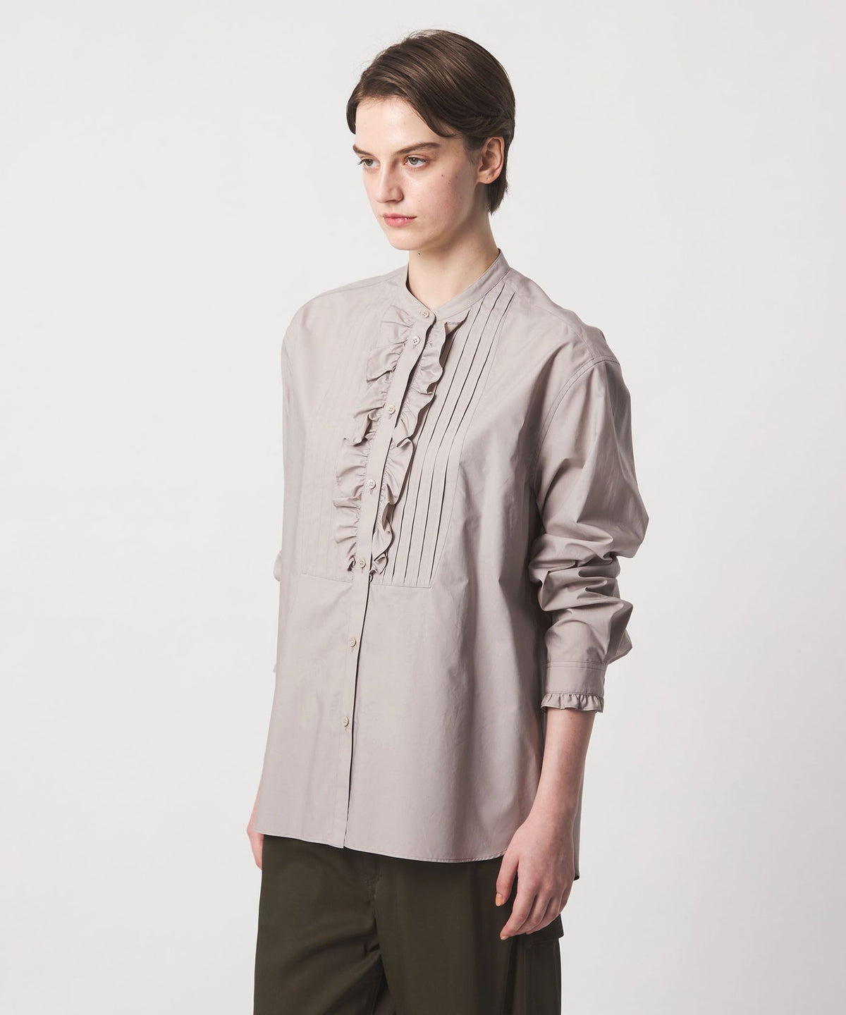 Chemise PRE à plastron à volants et plis nervure