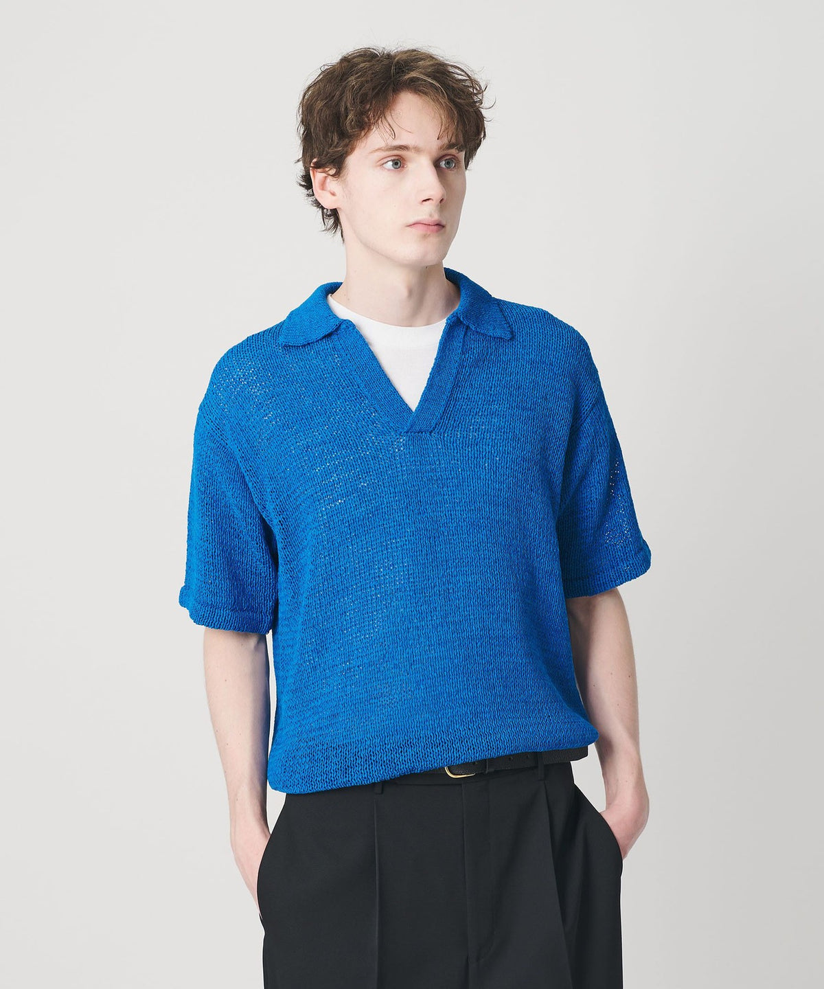 Tape Yarn Skipper Short Sleeve Knit Washable