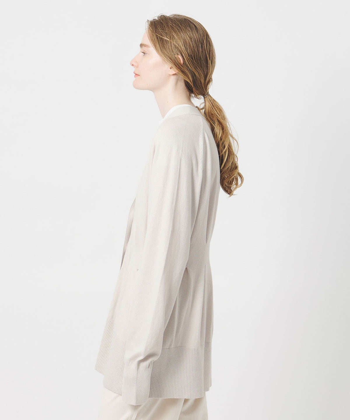 <AEWEN MATOPH> Waist Tuck Knit Cardigan -Washable-