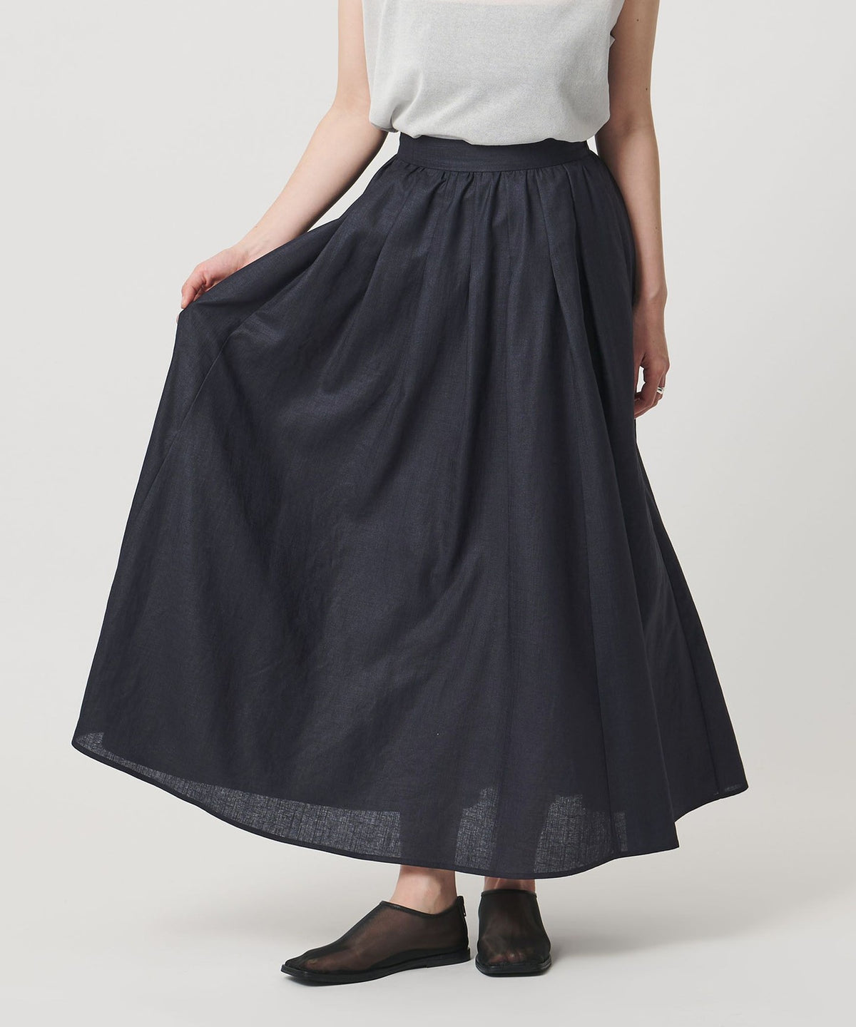 ＜MARW UNITED ARROWS＞ 개더 플레어 스커트 UV 차단・접촉 냉감