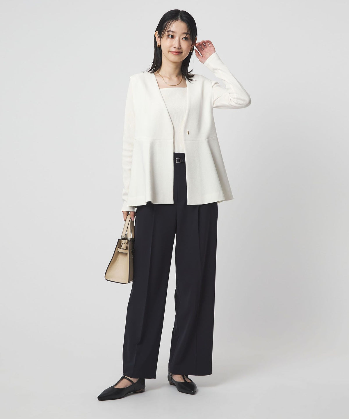 Bright Ribbed Square Neck Long-Sleeve Top
