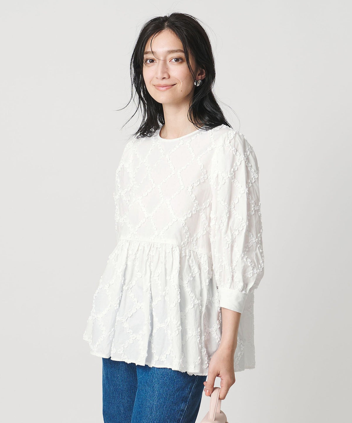 Embroidered Peplum Blouse