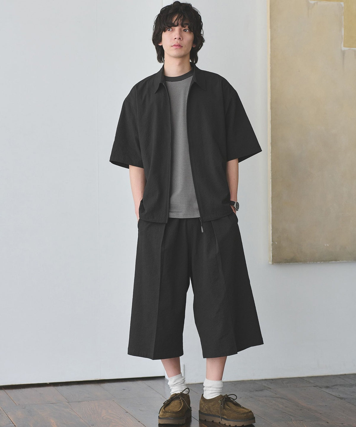 [WEB Exclusive] <GLR or> Zip Short-Sleeve Shirt -Quick Dry-