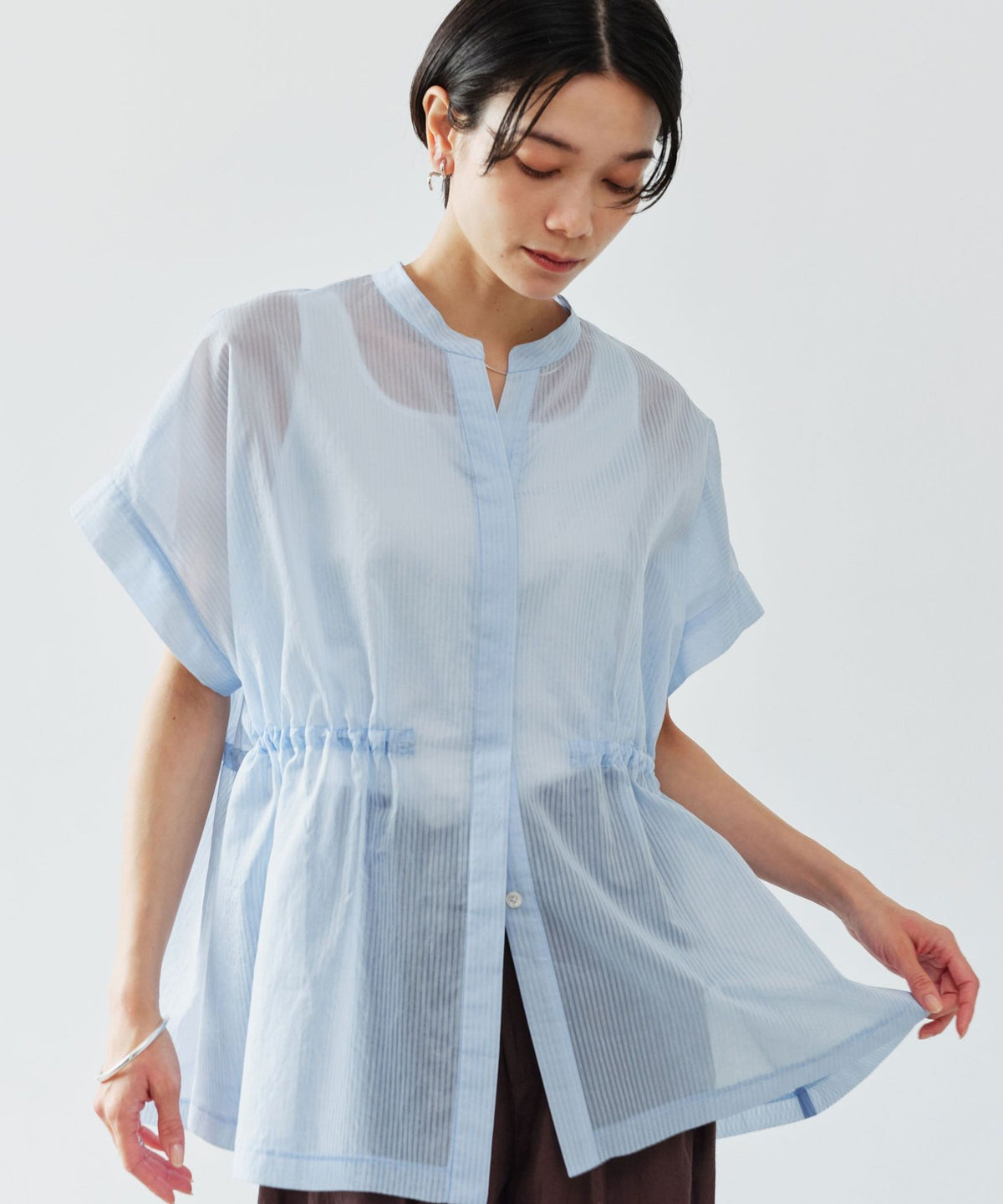 [Conclusion Series] Gathered High-Waist Blouse