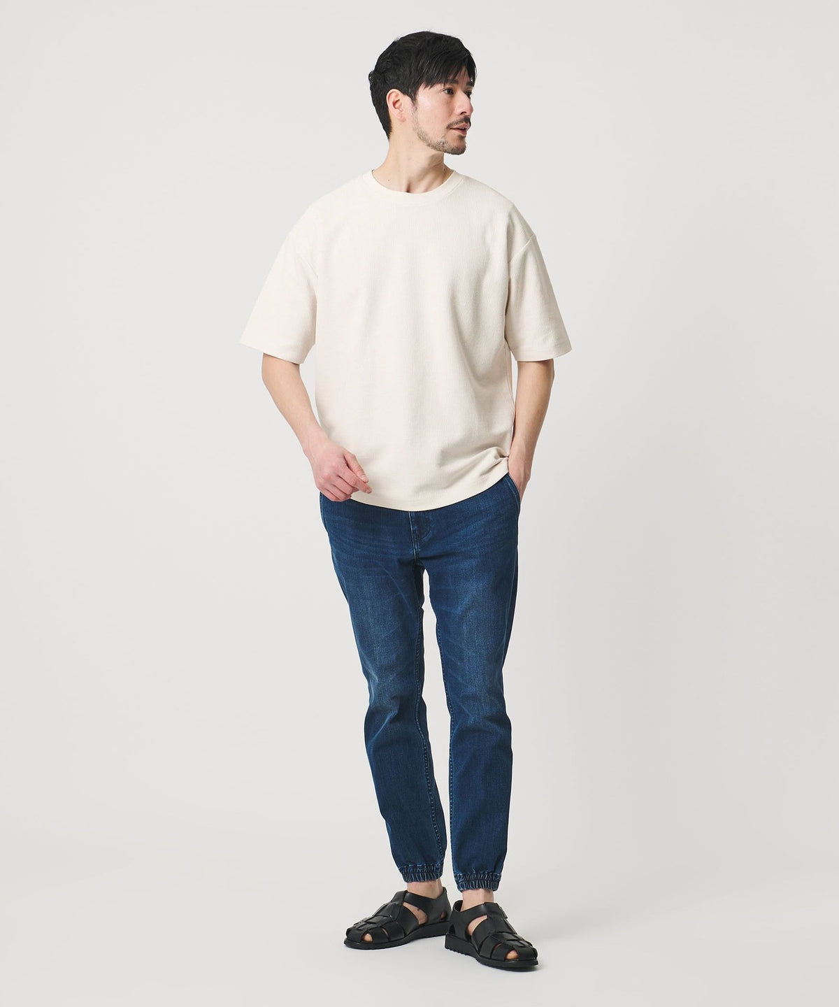 【网站限定 WARDROBE SMART】蓬松珠地棉T恤	【抗菌防臭・防紫外线】