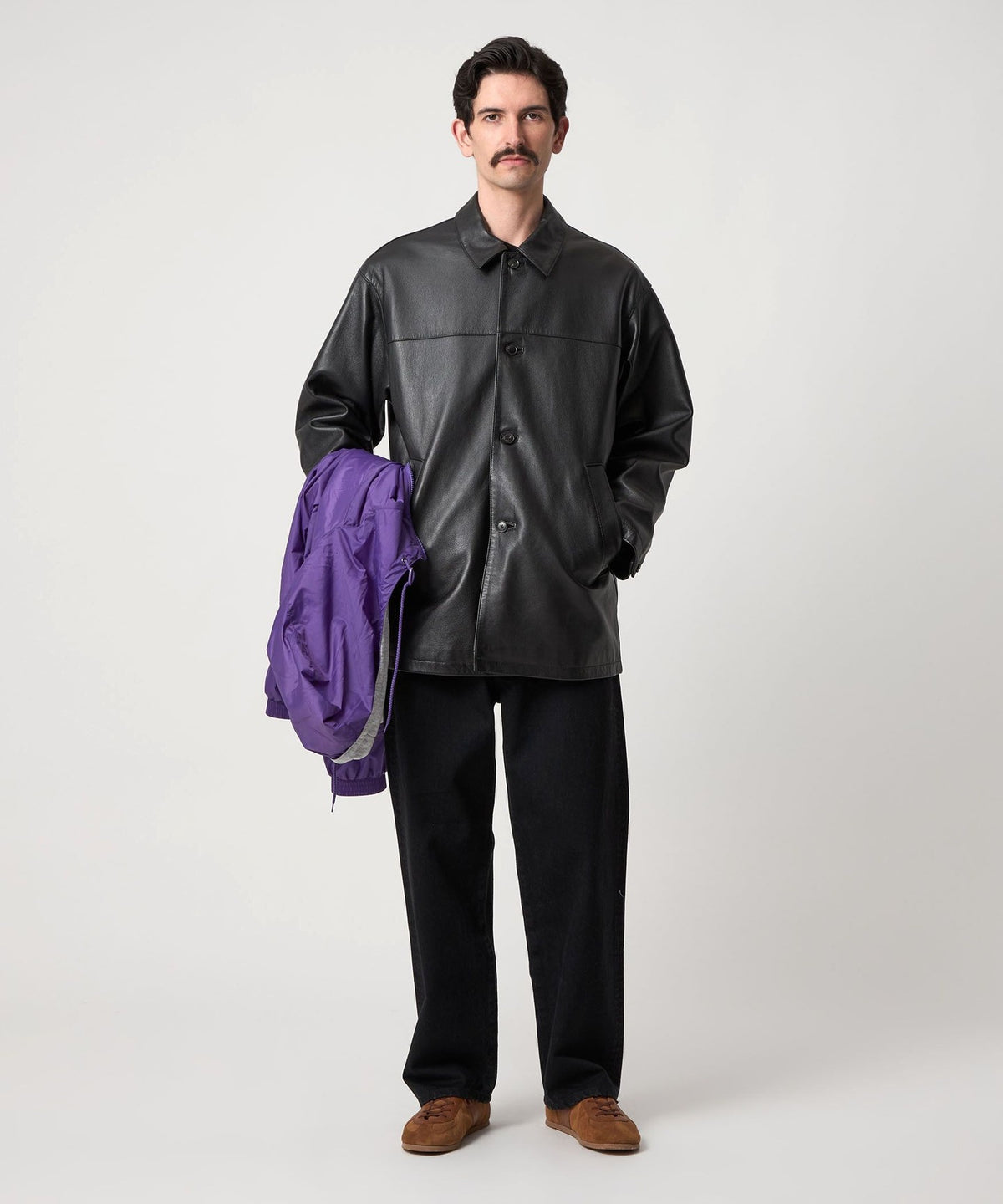 ＜Steven Alan＞ 壓紋綿羊皮汽車外套