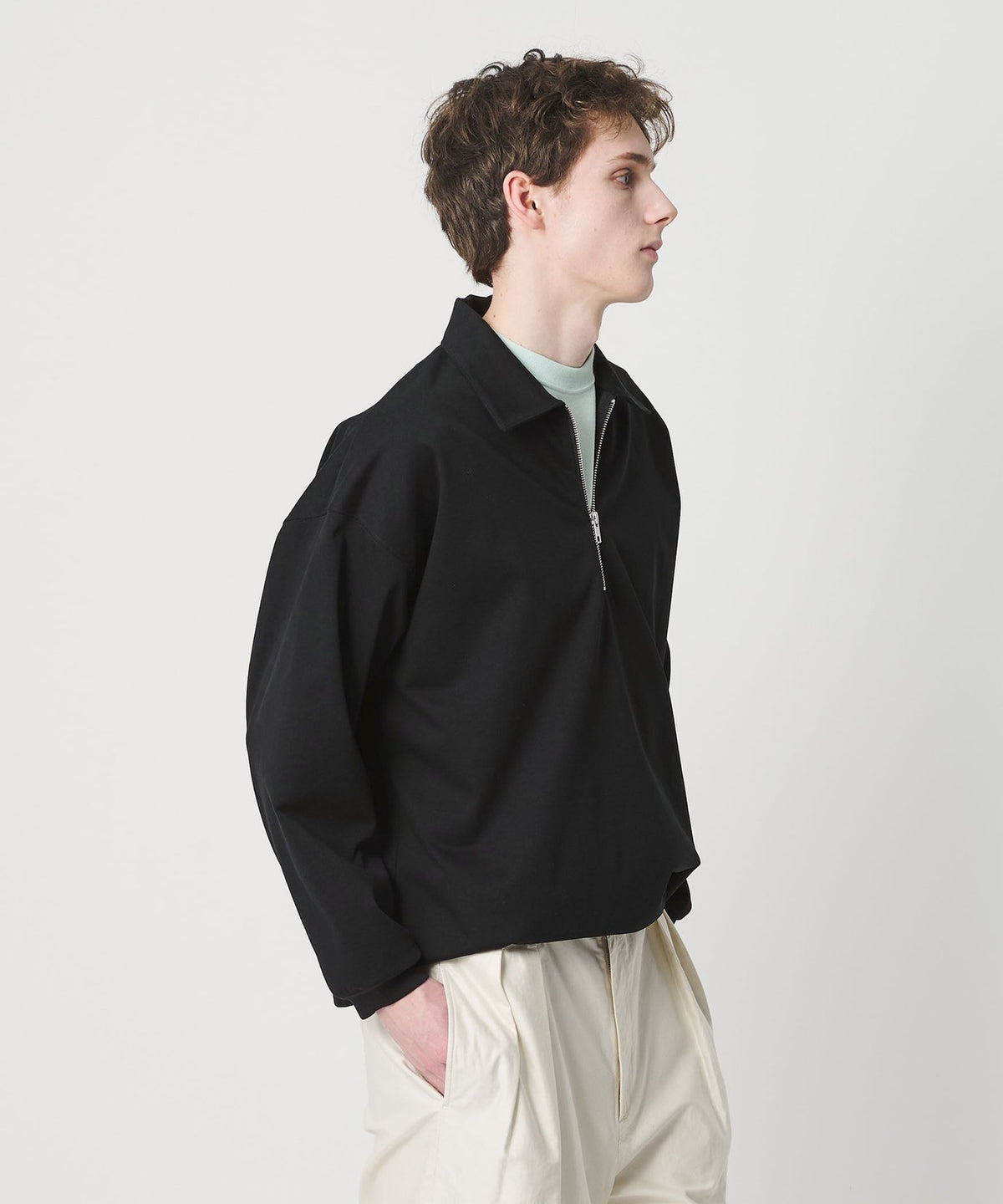 DENCE Cotton Zip Polo Shirt