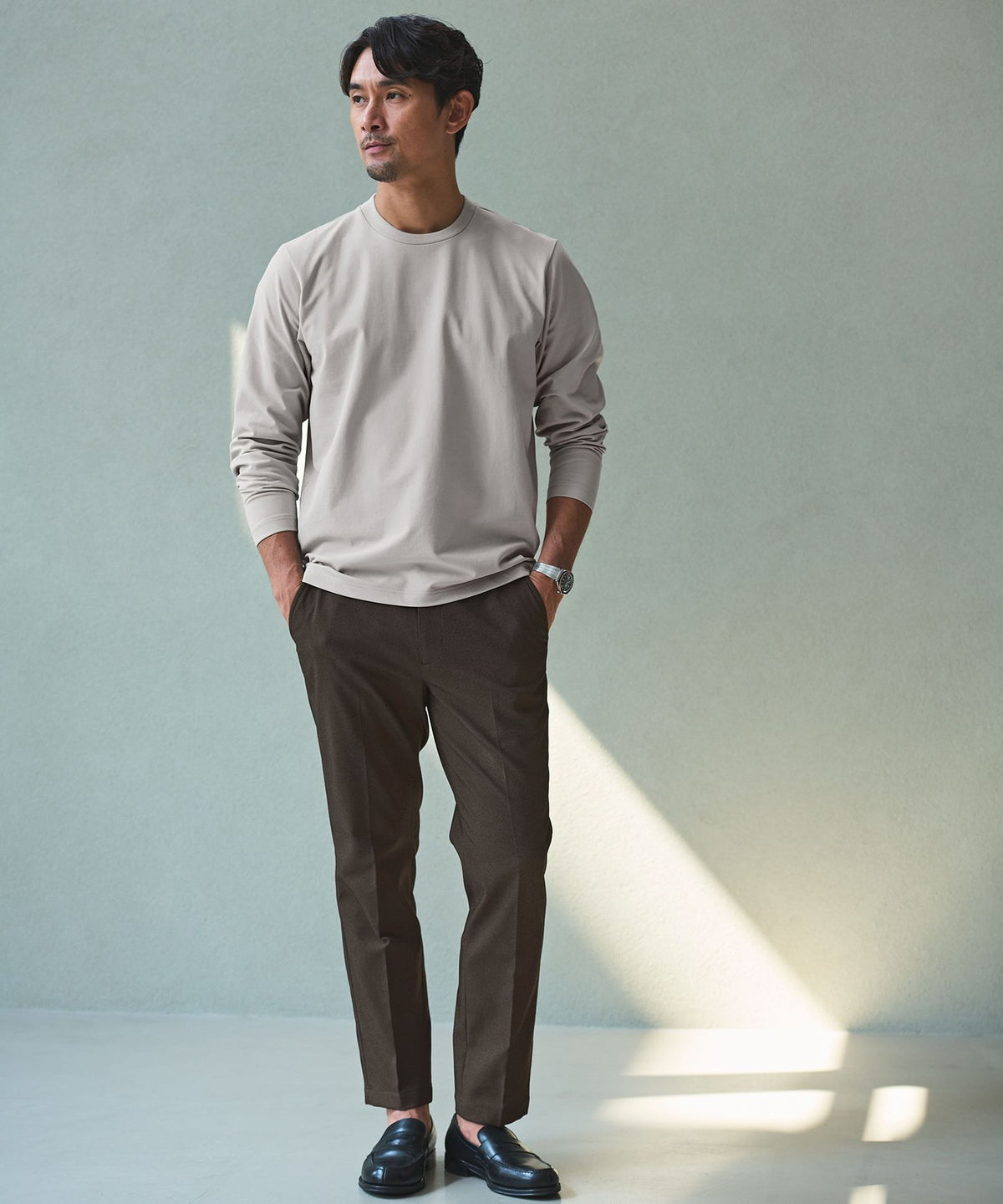 WEB Exclusive: JUST fit Clean Pique Long Sleeve T-shirt for Jacket Inner - Anti-bacterial