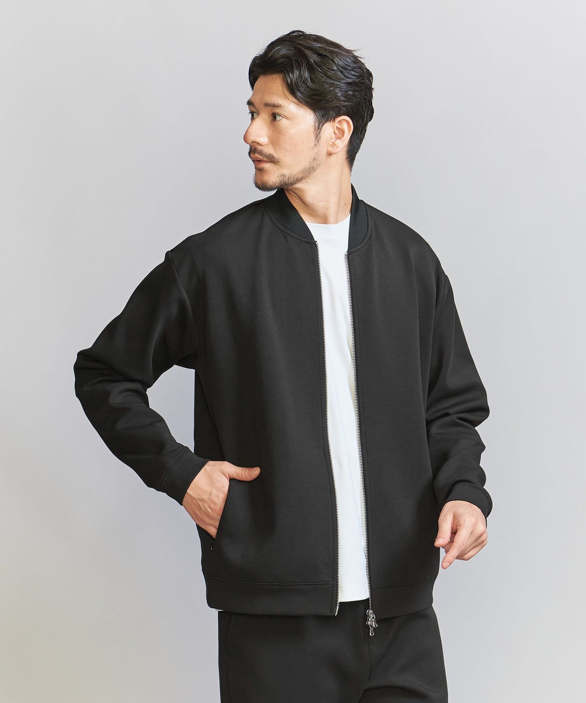 【WARDROBE SMART】ダブルニット ジップブルゾン/セットアップ対応