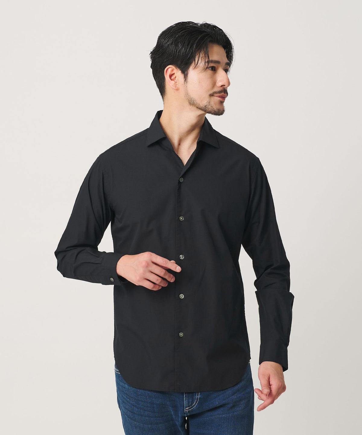 【網路限定 WARDROBE SMART】棉質寬領開襟襯衫