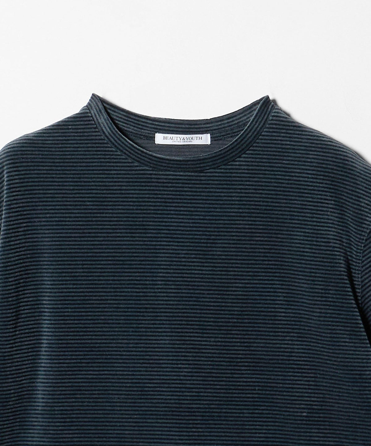 ポリエステルコットン ベロアボーダーTシャツ