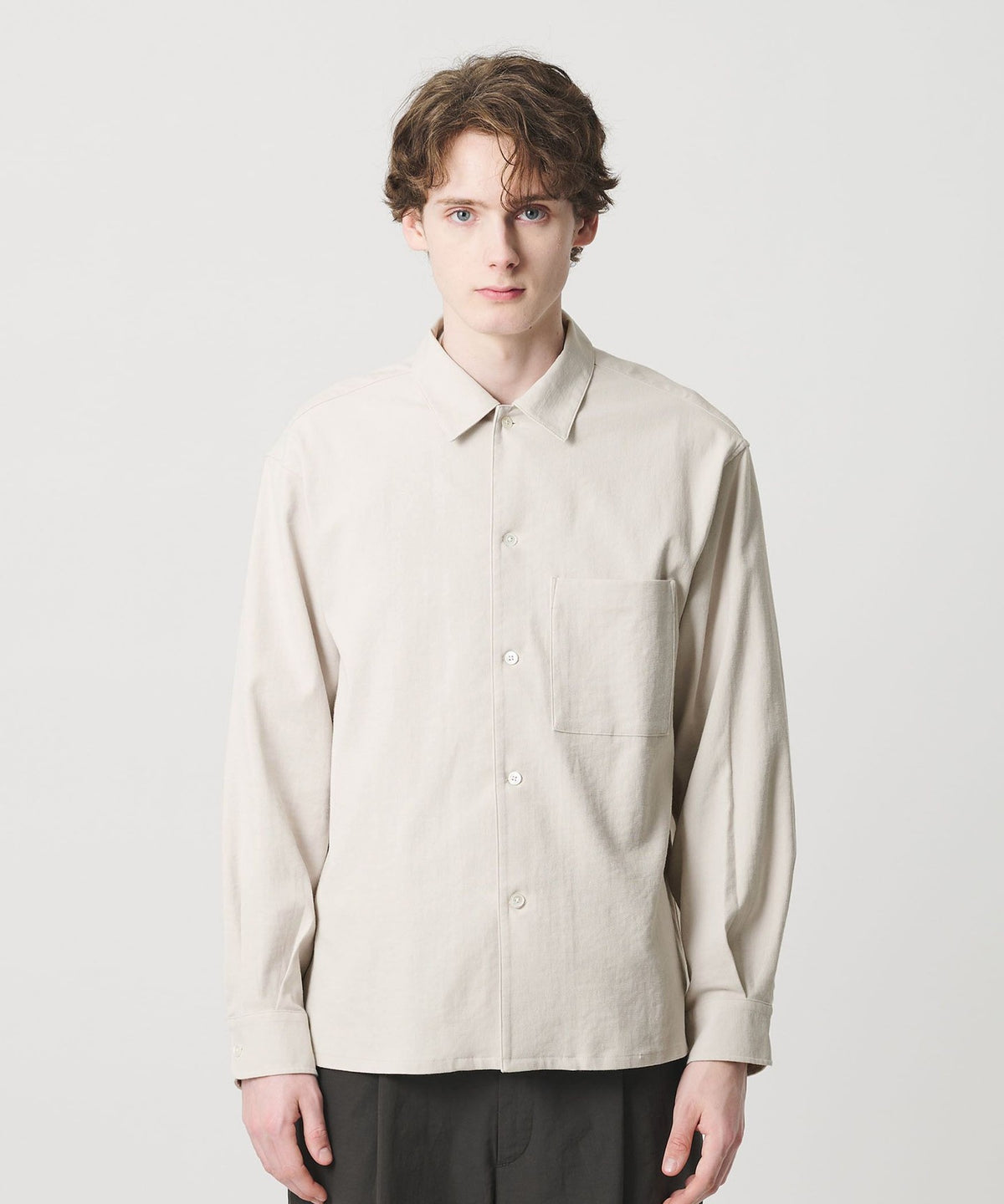 Linen Blend Camp Collar GRANDE Fit Shirt