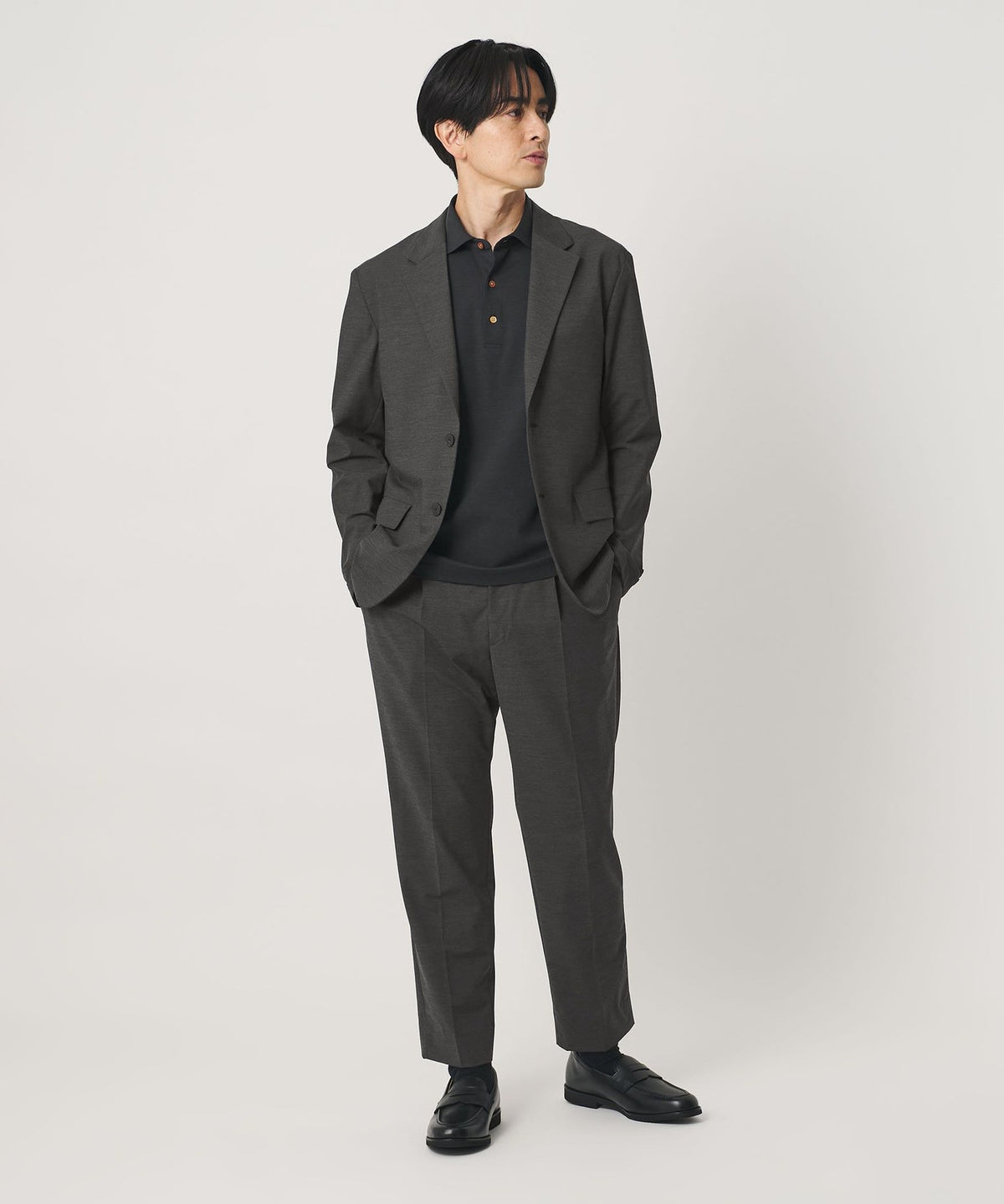 MIXED-WOOL 双扣舒适夹克 纵横弹力 可水洗 可成套搭配
