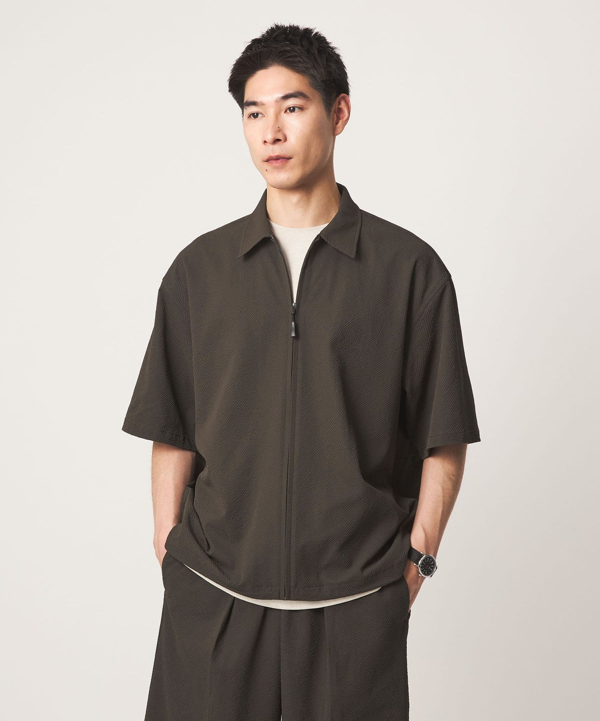 [WEB Exclusive] <GLR or> Zip Short-Sleeve Shirt -Quick Dry-