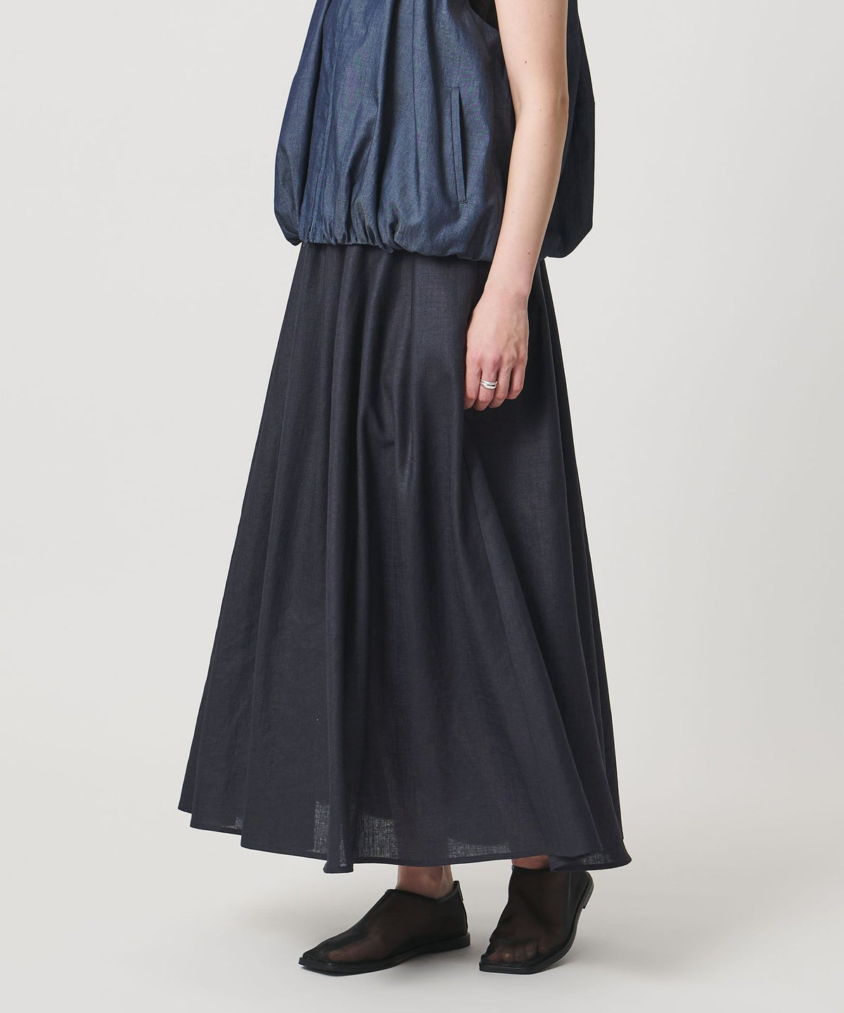 ＜MARW UNITED ARROWS＞ 개더 플레어 스커트 UV 차단・접촉 냉감