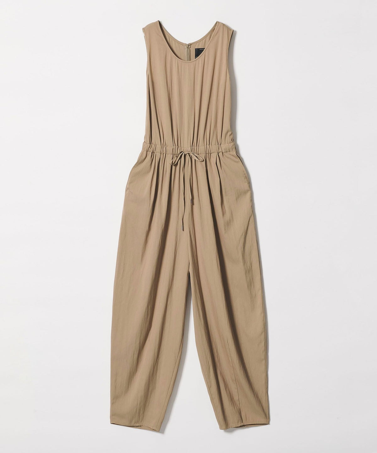 <conte> Waist Gathered Jumpsuit