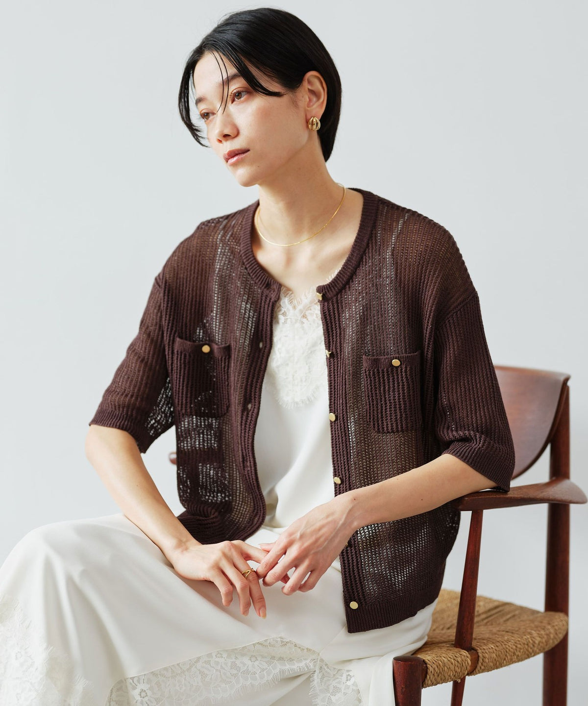 데일리 메쉬 가디건 워셔블