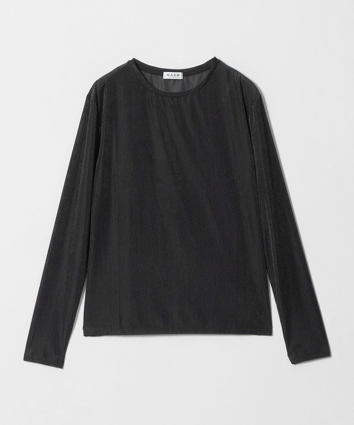 <MARW UNITED ARROWS> Sheer Velour Ribbed Long Sleeve Top