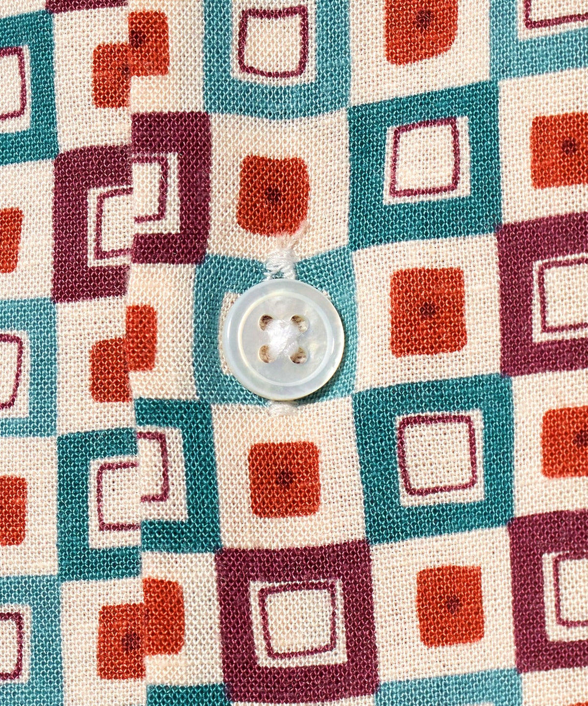 Geometric Print Band Collar Shirt