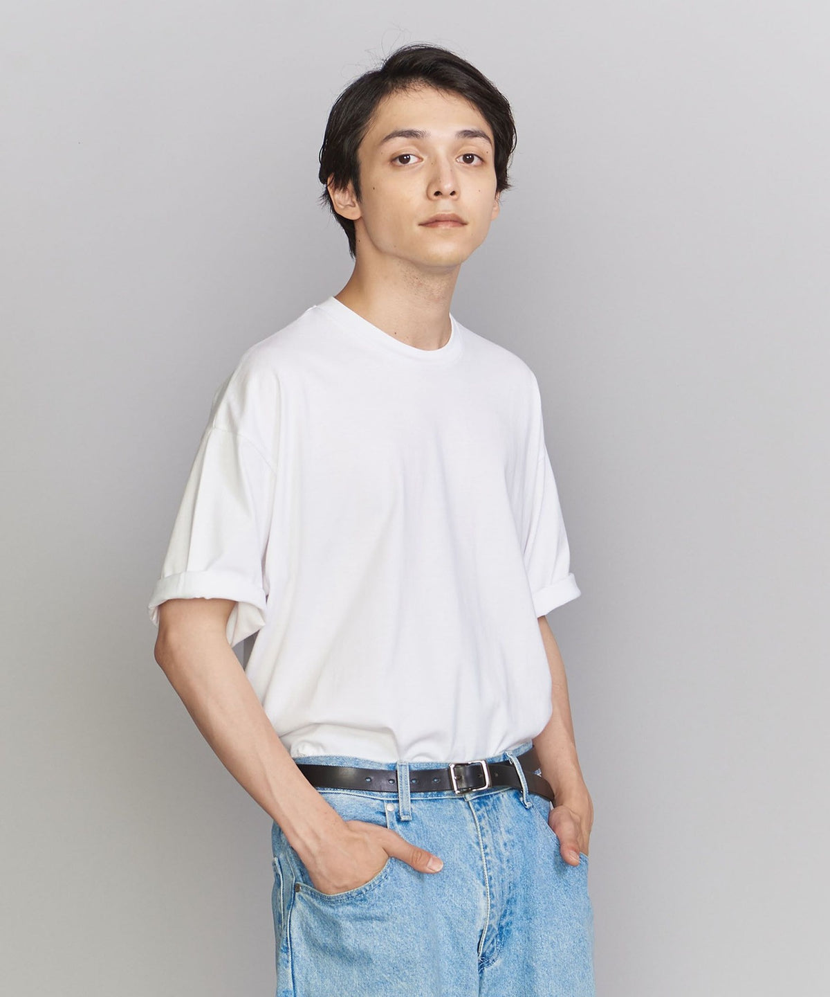 Web Exclusive Roll-Up Wide Tapered T-shirt -MADE IN JAPAN-