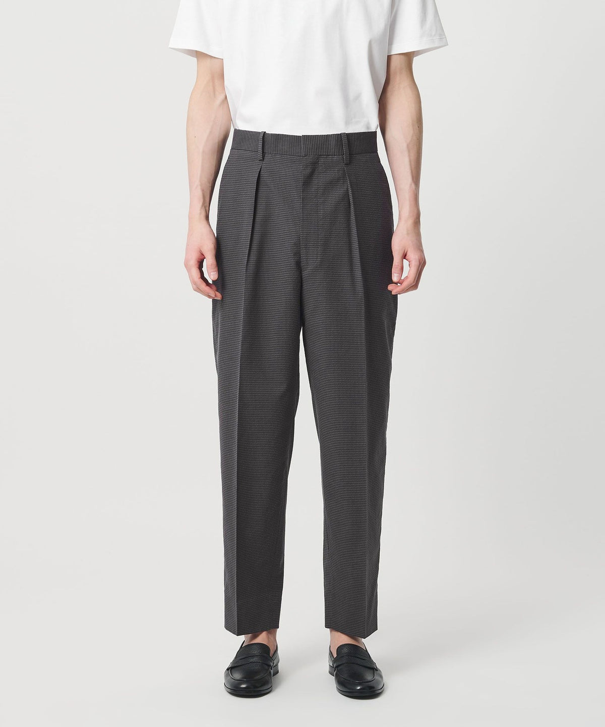 <SOVEREIGN> Gingham Check 1-Pleat Slacks RELAX MODEL