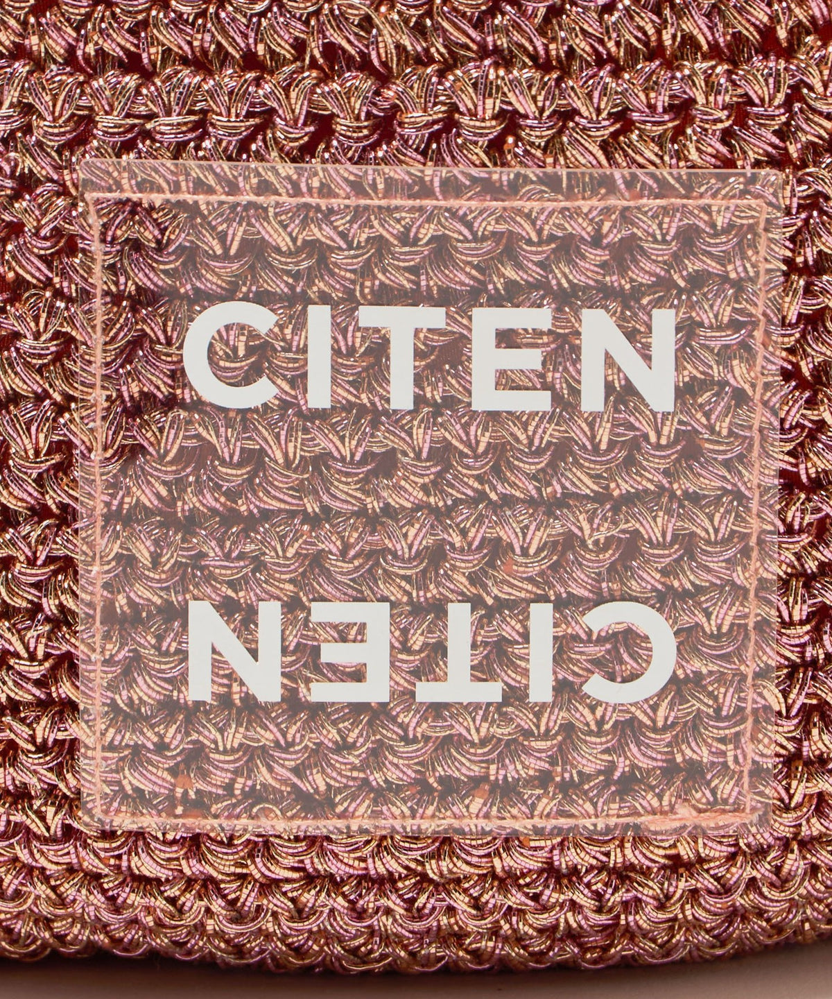 ＜CITEN＞金属感编织绳透明标志方形迷你包