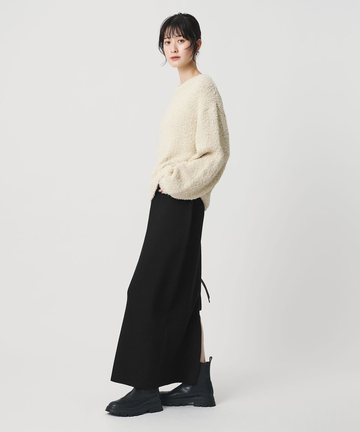 【Wardrobe DAILY MINIMAL】涤纶棉罗纹针织紧身裙 可水洗