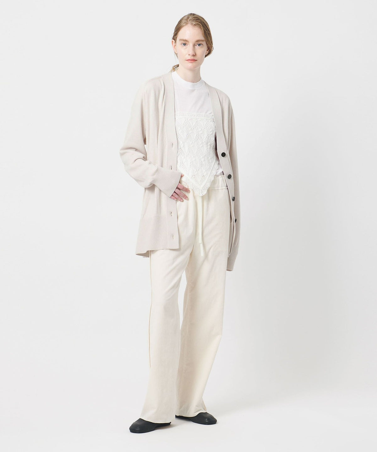 <AEWEN MATOPH> Waist Tuck Knit Cardigan -Washable-
