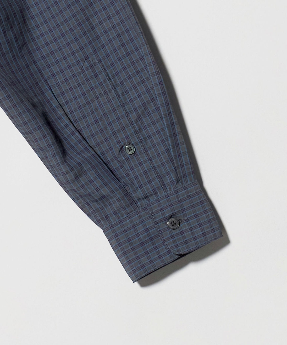 Nylon Cotton Check Relaxed Fit Long Sleeve Shirt