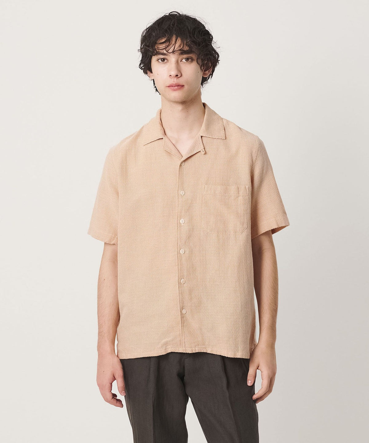 <GUY ROVER> Short Sleeve Open Collar Shirt
