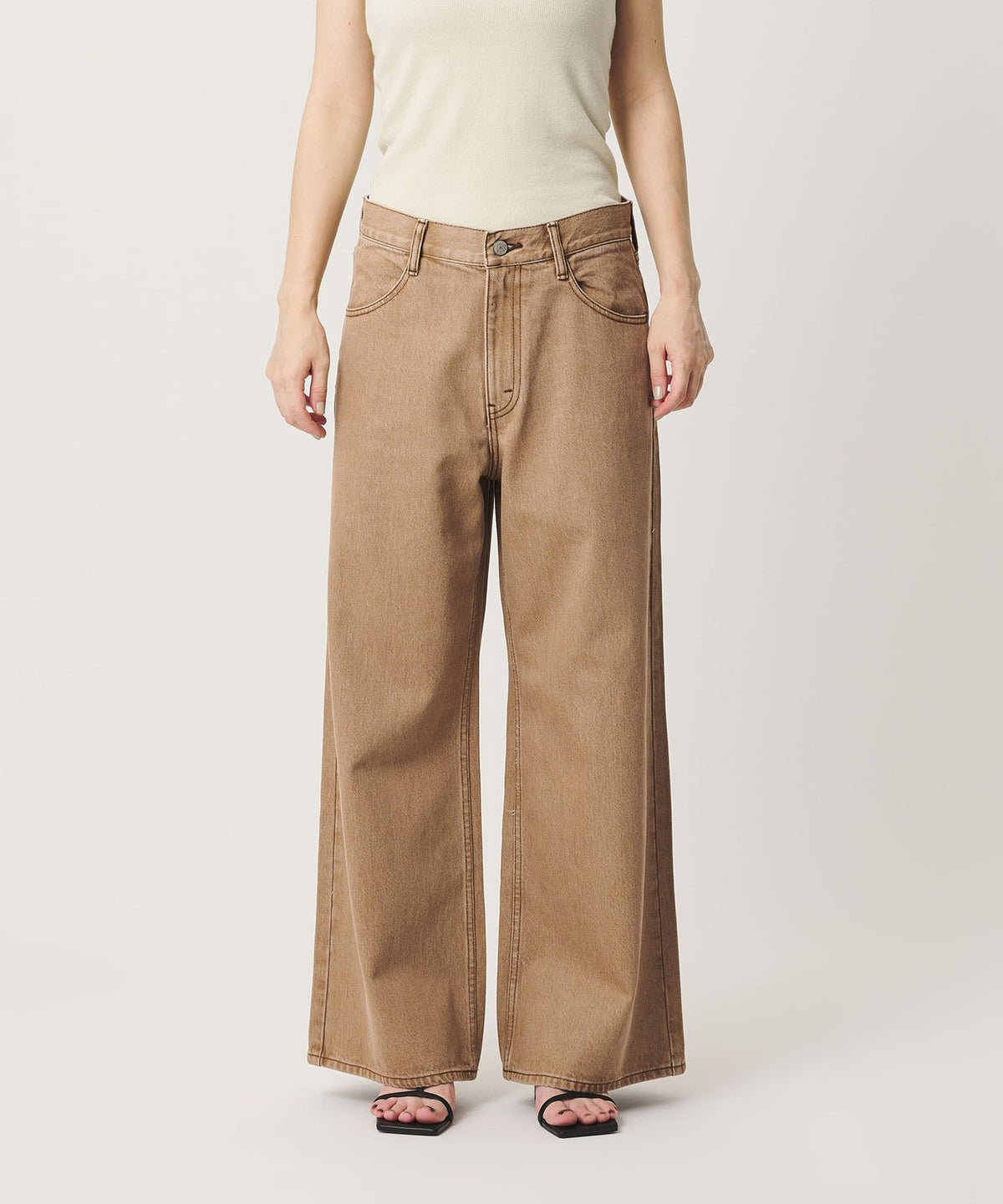 Pantalones vaqueros acampanados anchos de algodón