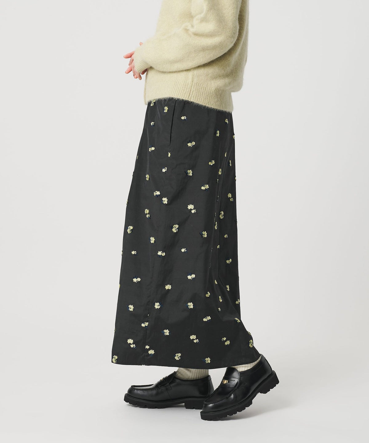 Washable Floral Jacquard Skirt