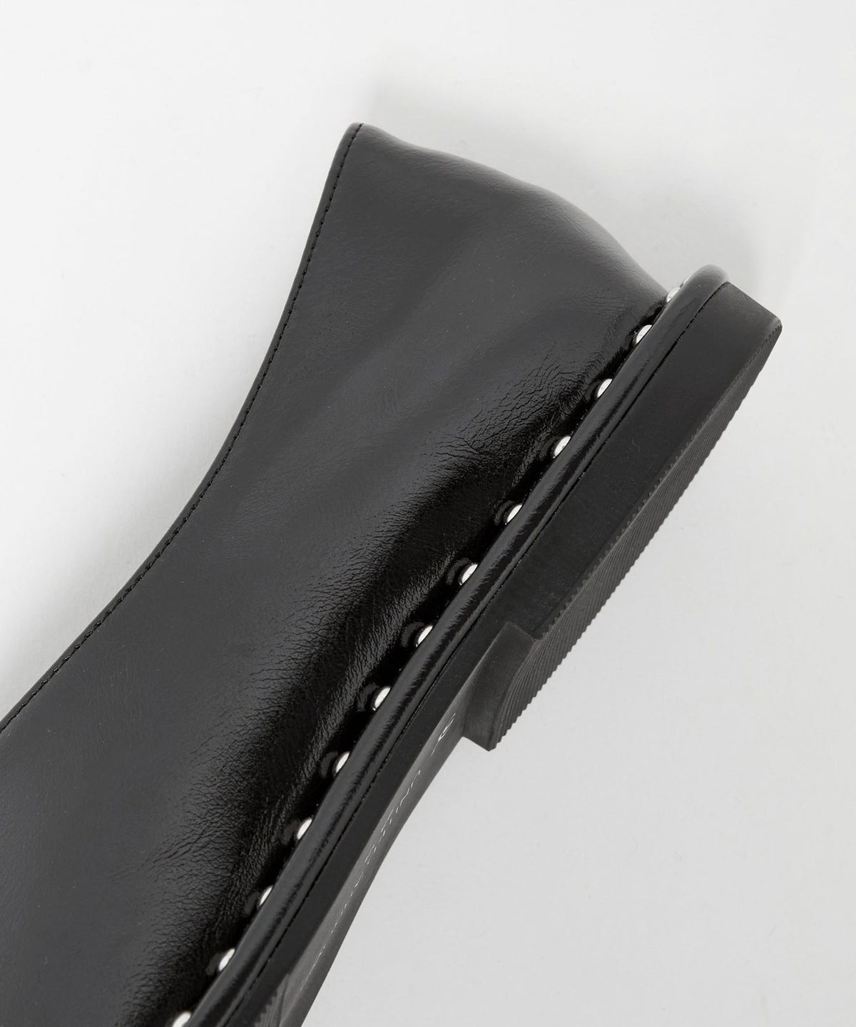 <SY> Square Toe Flats with Metal Toe Detail
