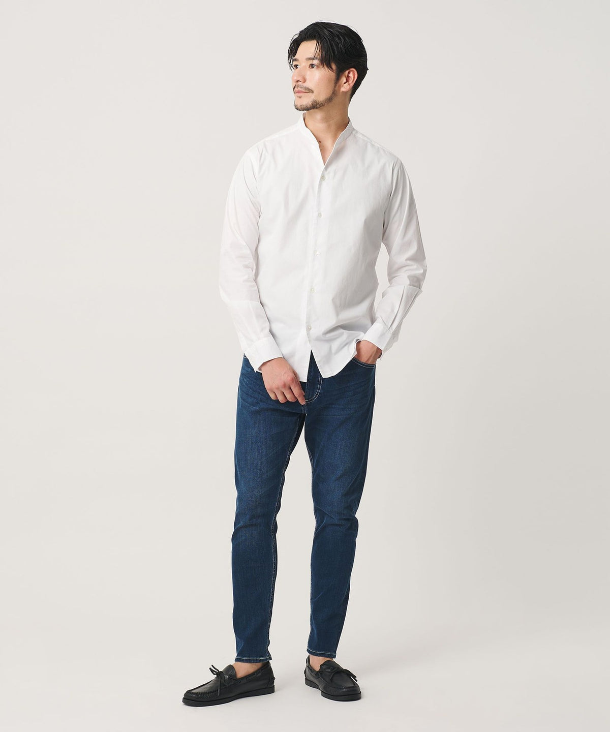 【網路限定 WARDROBE SMART】純棉立領開襟襯衫
