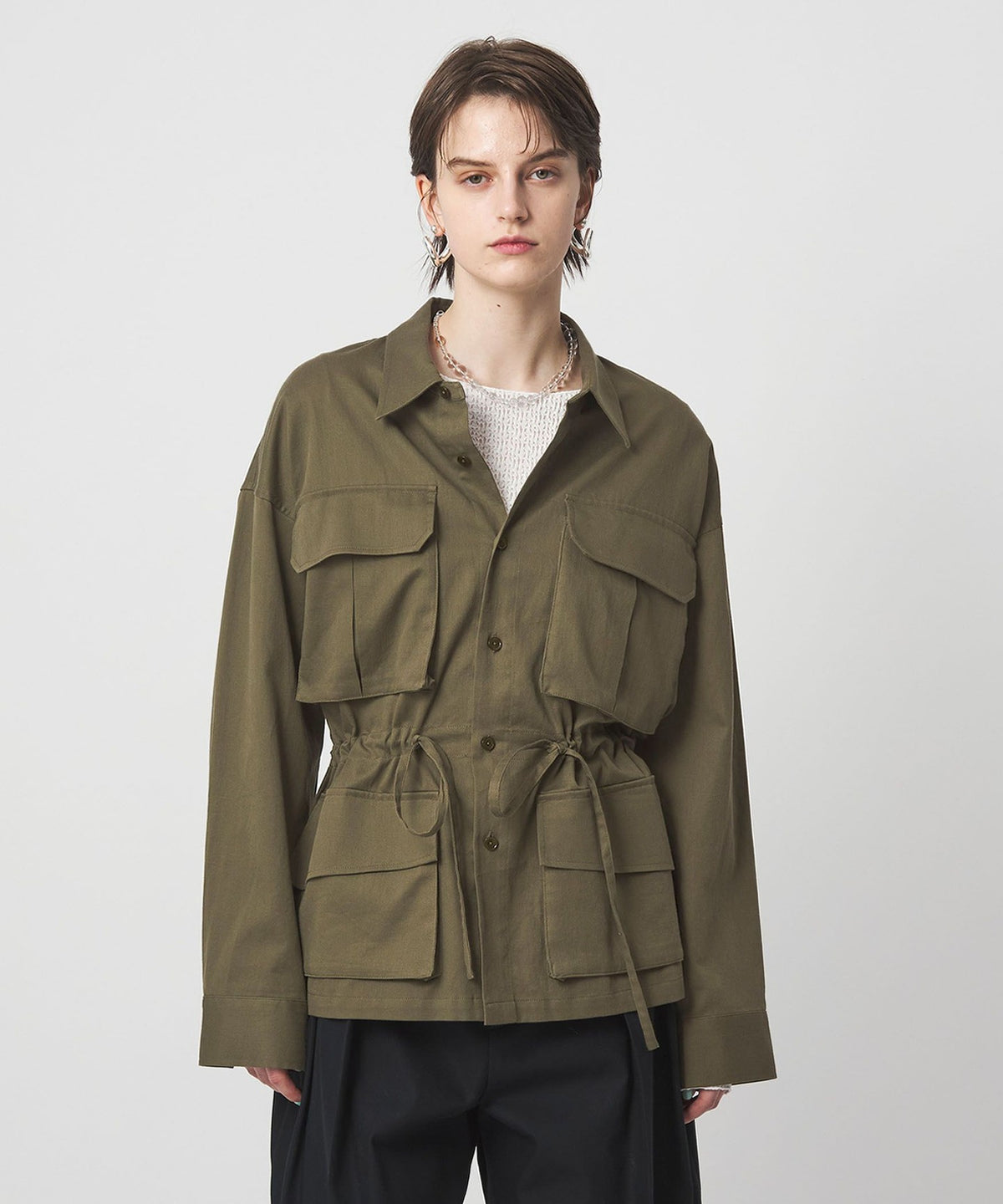 <ASTRAET> Cotton Military Shirt Blouson