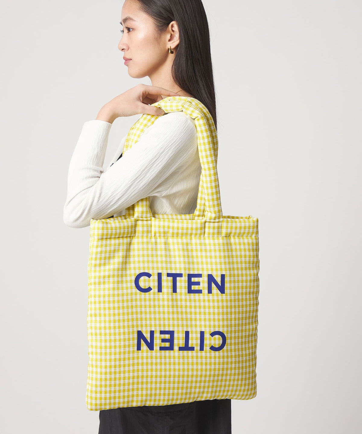 ＜CITEN＞加棉维希格纹托特包