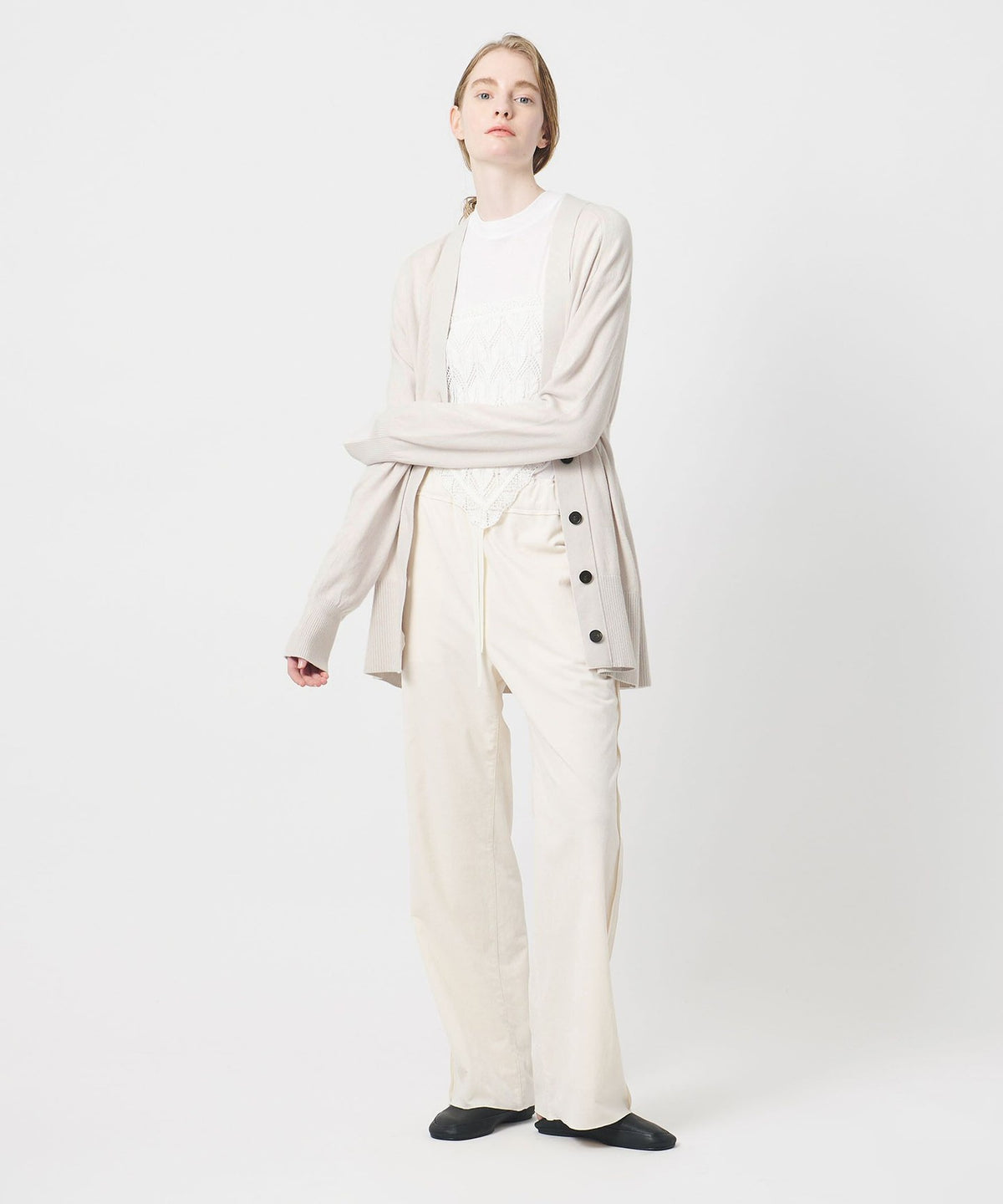 <AEWEN MATOPH> Waist Tuck Knit Cardigan -Washable-