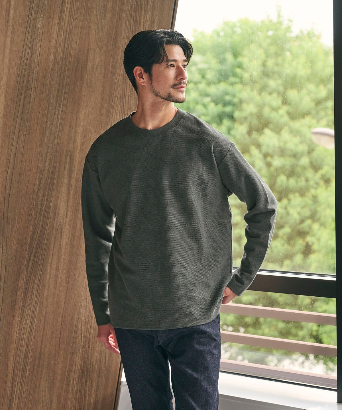 【线上限定 WARDROBE 『SMART』】轻盈鹿の子纹T恤 【抗菌防臭】
