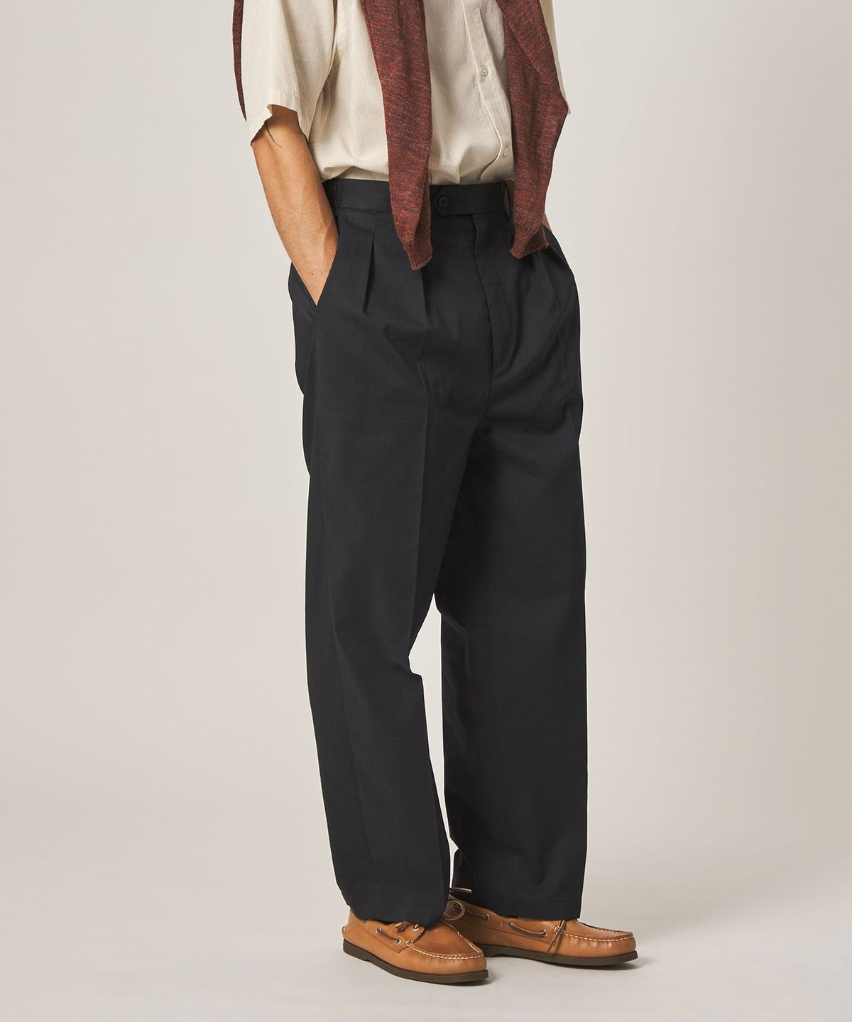 ＜Steven Alan＞ Pantalones de Vestir P/RA Tropicales con Dos Pliegues Internos y Cintura Semielástica