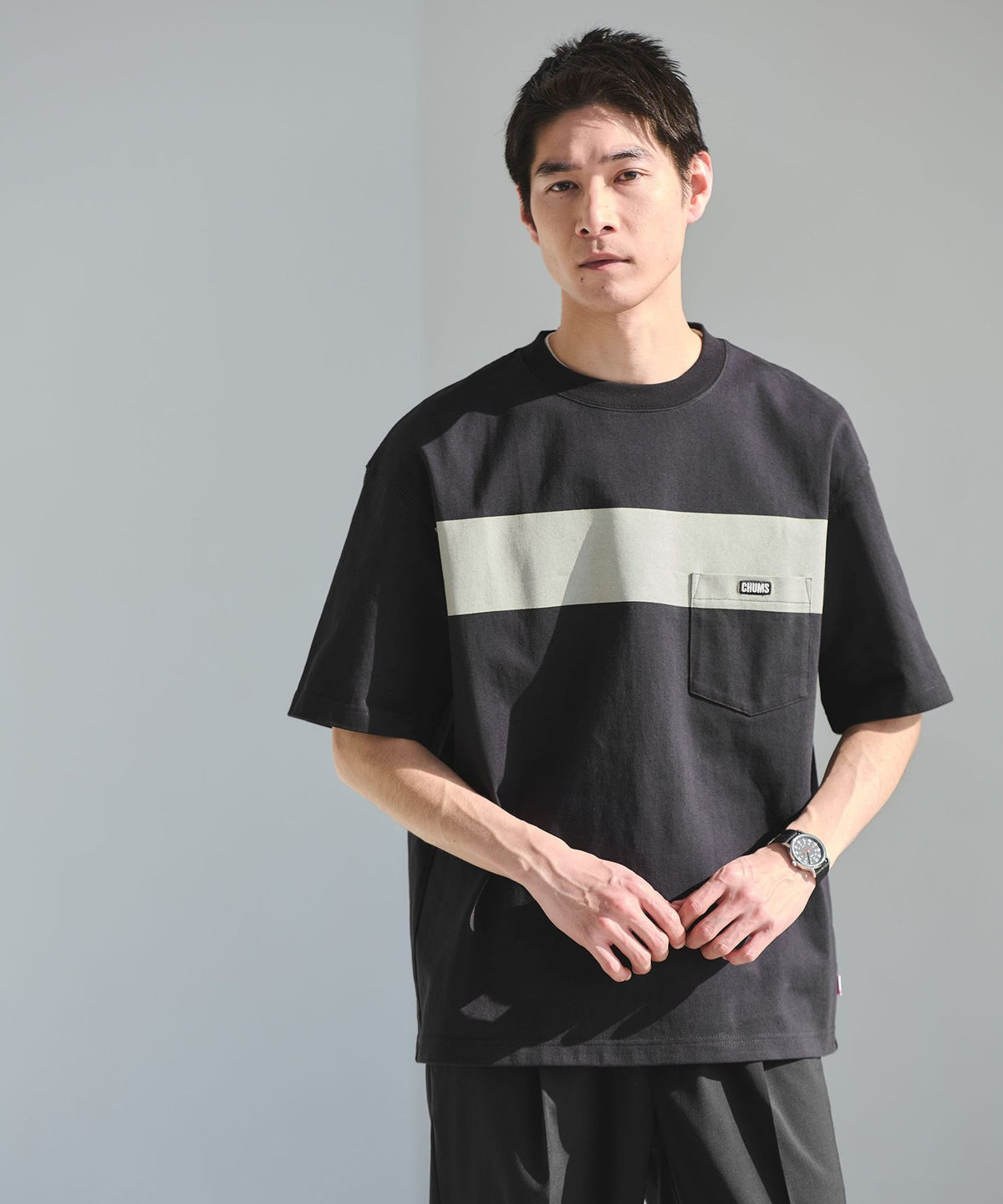 Exclusive <CHUMS> GLR Line Pocket Short Sleeve T-shirt
