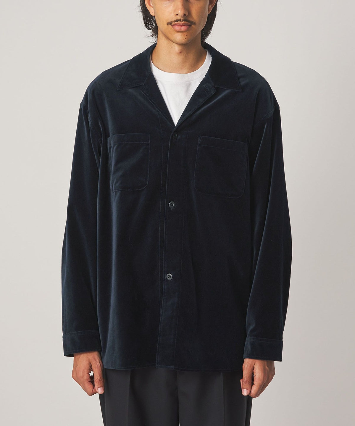 ＜Steven Alan＞ 有機棉 天鵝絨 開襟 寬鬆襯衫