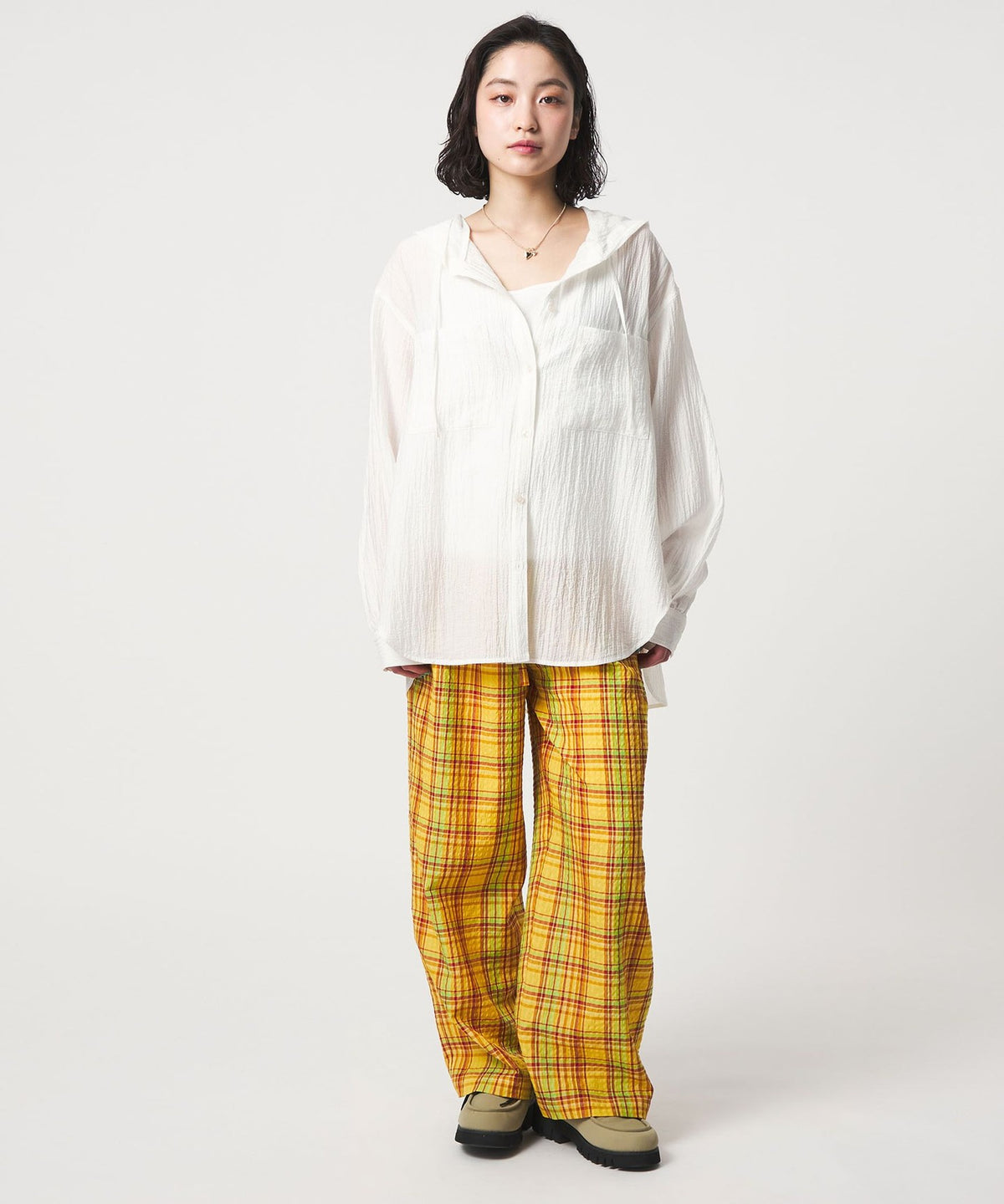 <CITEN> Madras Check Easy Pants