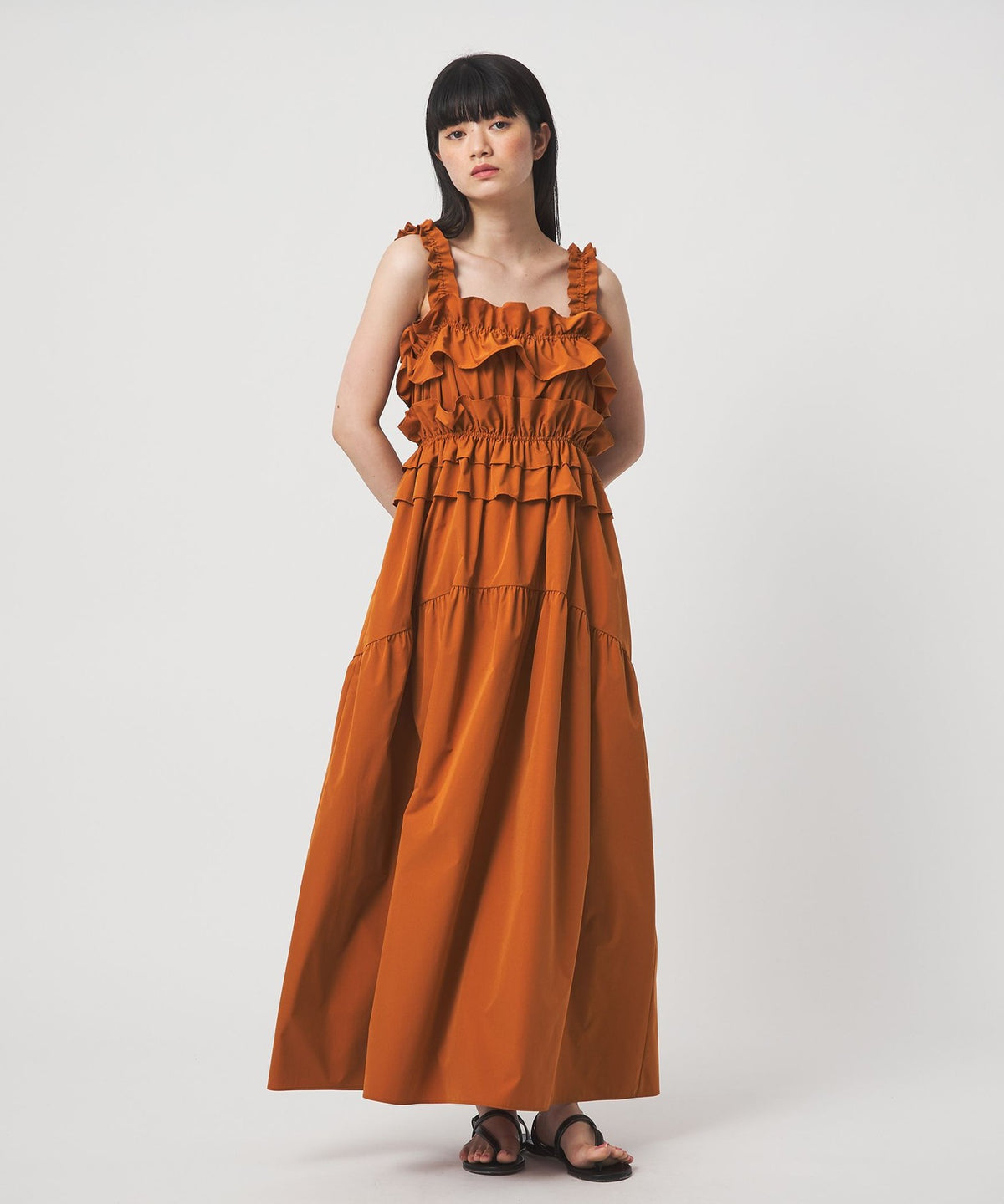 <EMMEL REFINES> EM Frill Gathered Dress