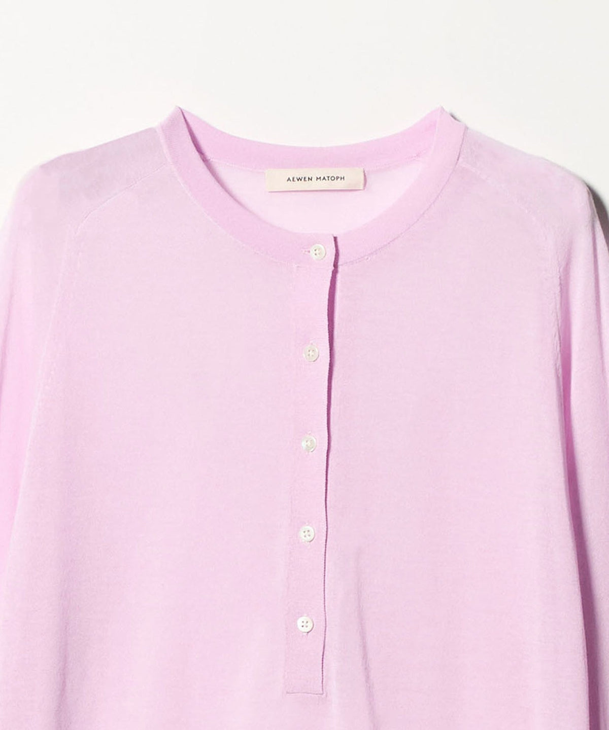 ＜AEWEN MATOPH＞シアーヘンリーネックニット ‐ ウォッシャブル ‐