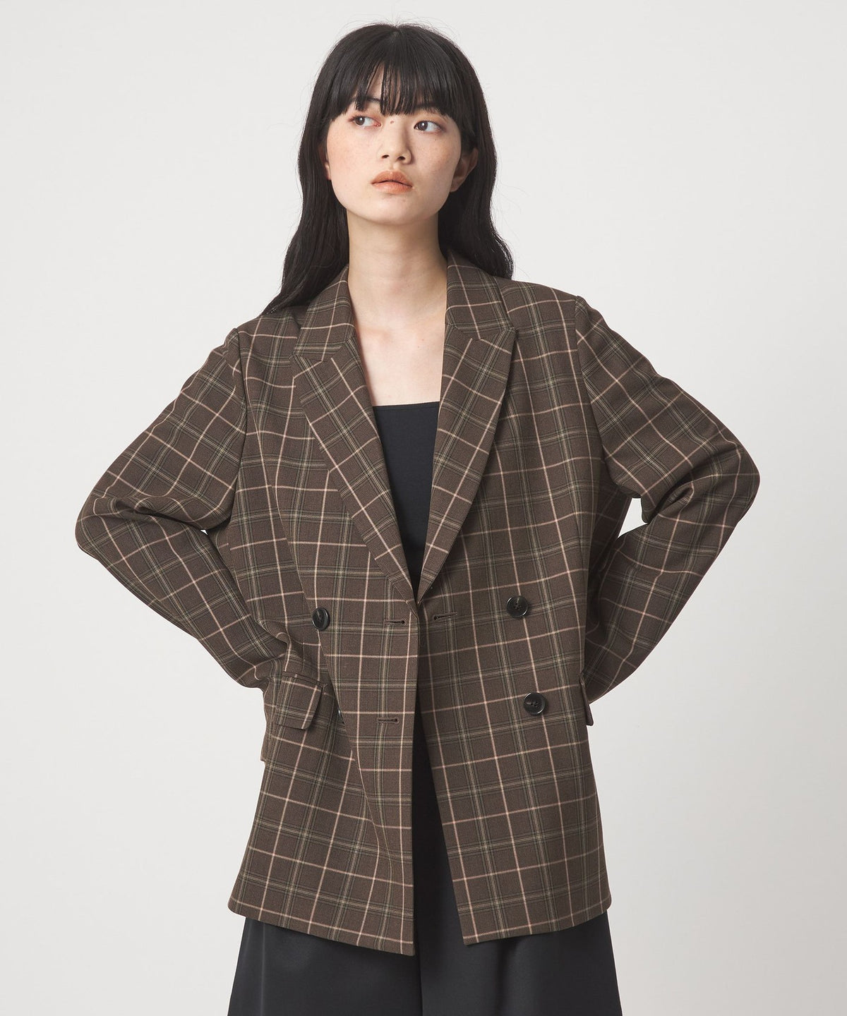<EMMEL REFINES> EM Tartan-Karo Zweireiher-Jacke