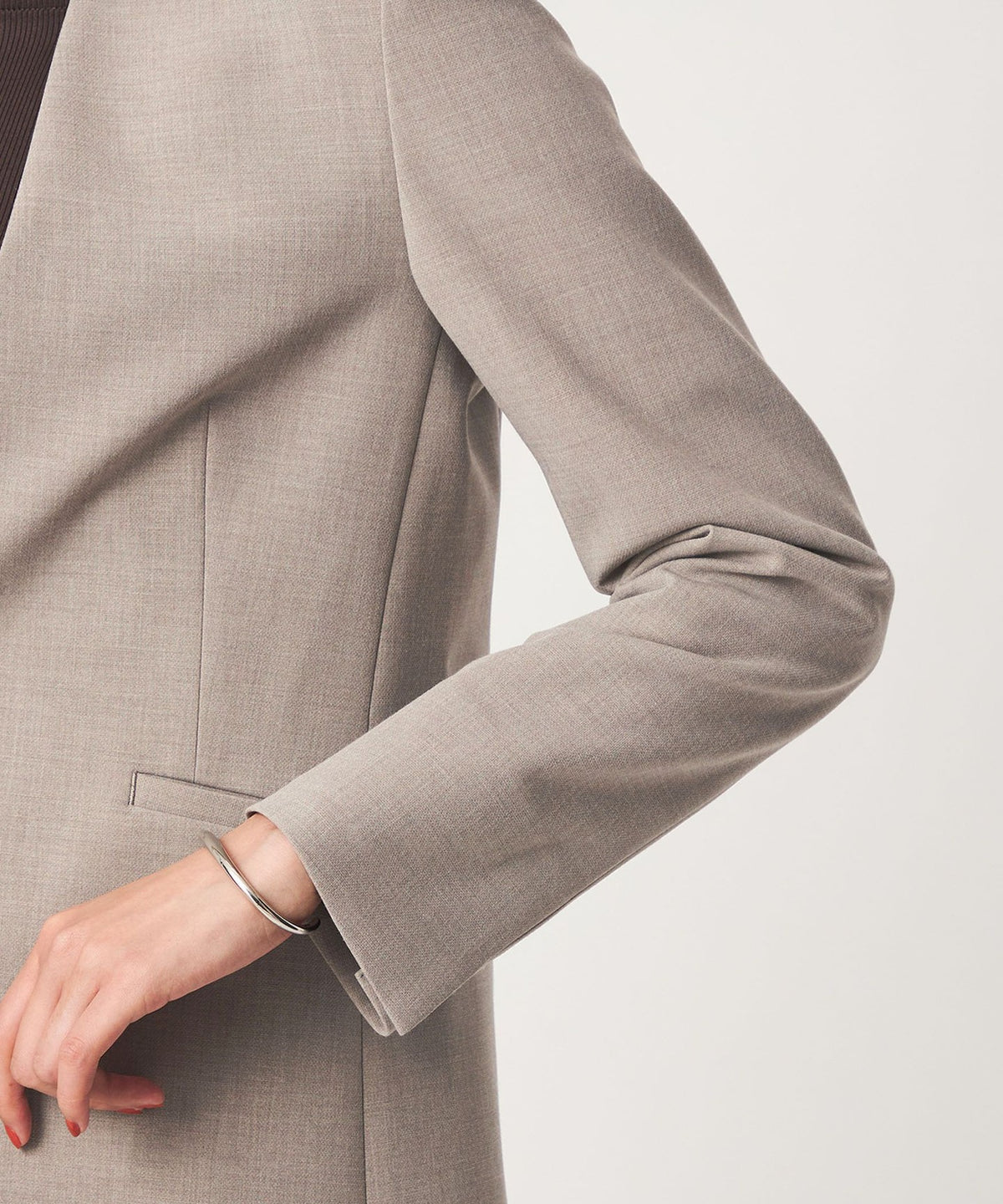 Light Double Cross No-Lapel Jacket [Available in SHORT/TALL sizes]