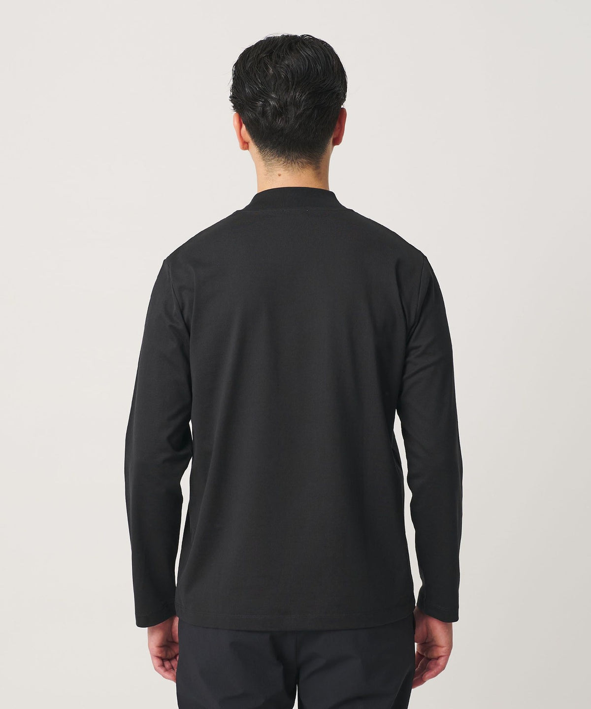【WEB 한정 WARDROBE SMART】클리어 가스 코튼 모크넥 티셔츠【항균 방취】