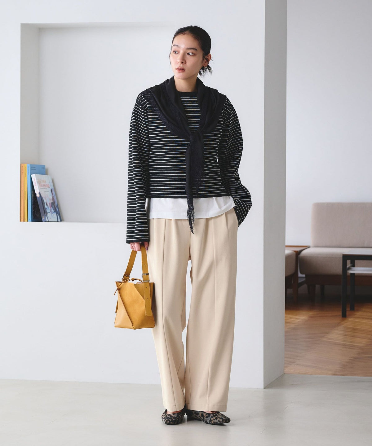 【线上限定 Wardrobe DAILY MINIMAL】针织打褶弧形裤 可水洗