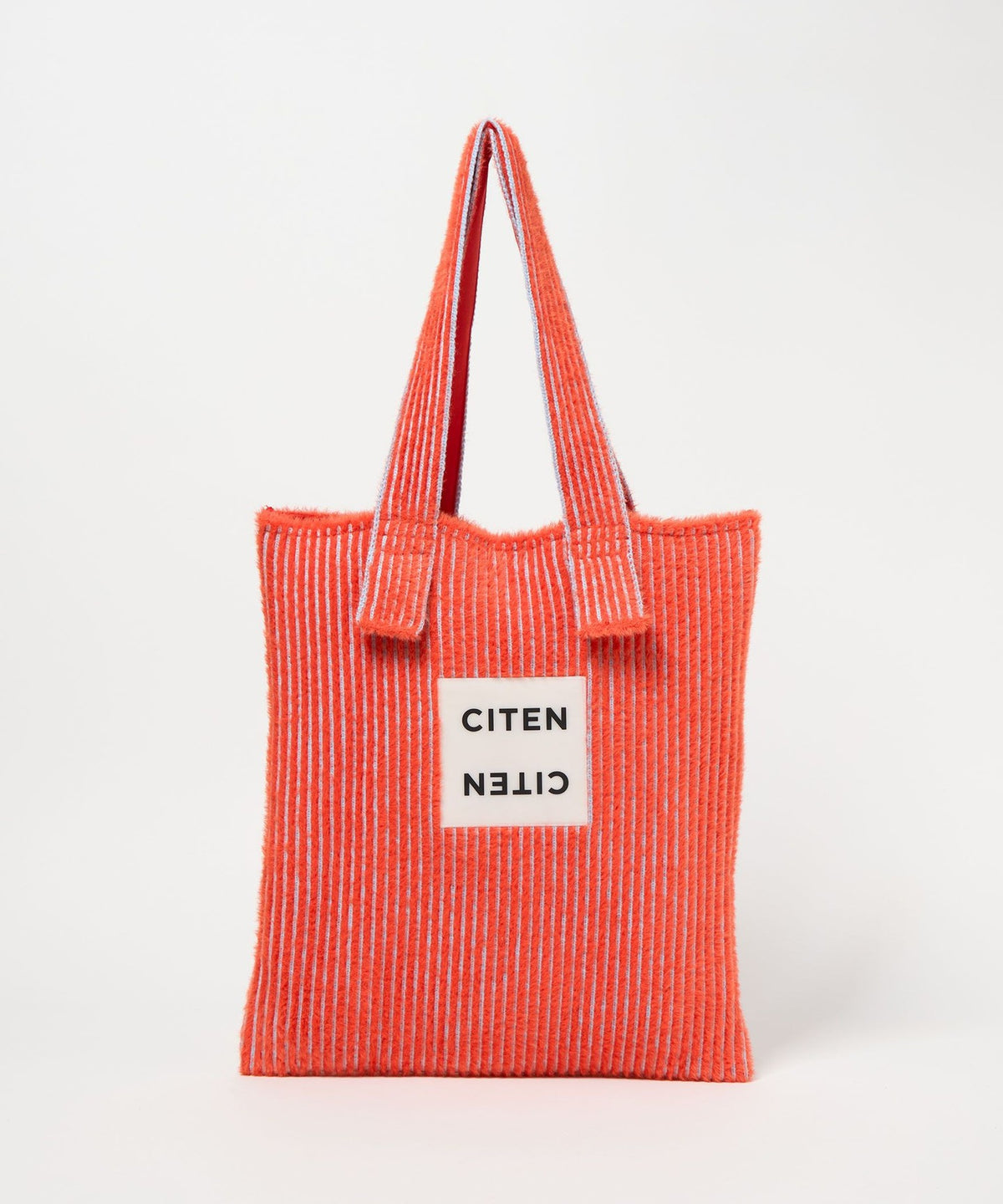 <CITEN>绒毛条纹针织托特包